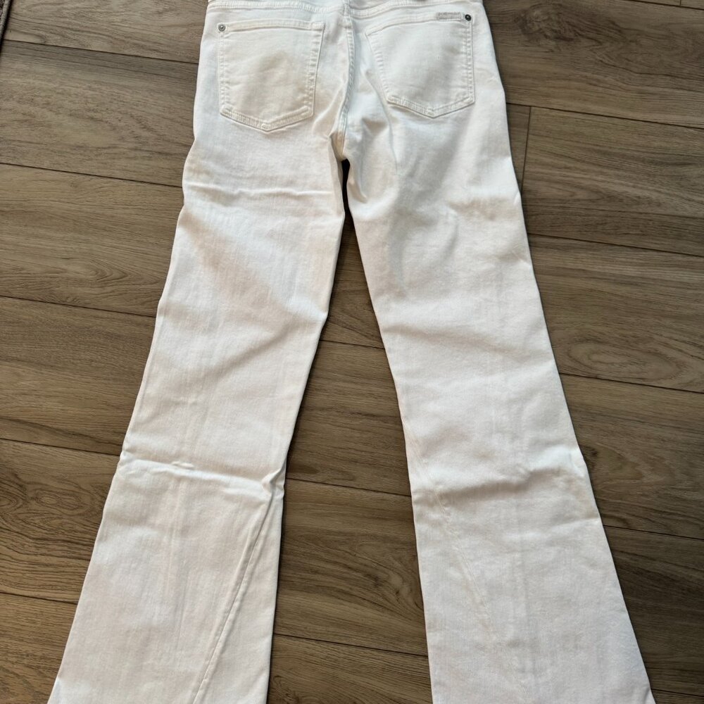 7 For All Mankind White Wide Leg Flare Jeans - Picture 6 of 6